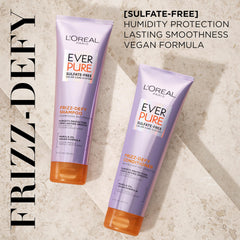 L'Oreal Paris Frizz Defy Conditioner bottle highlighting smoothing and color-safe care