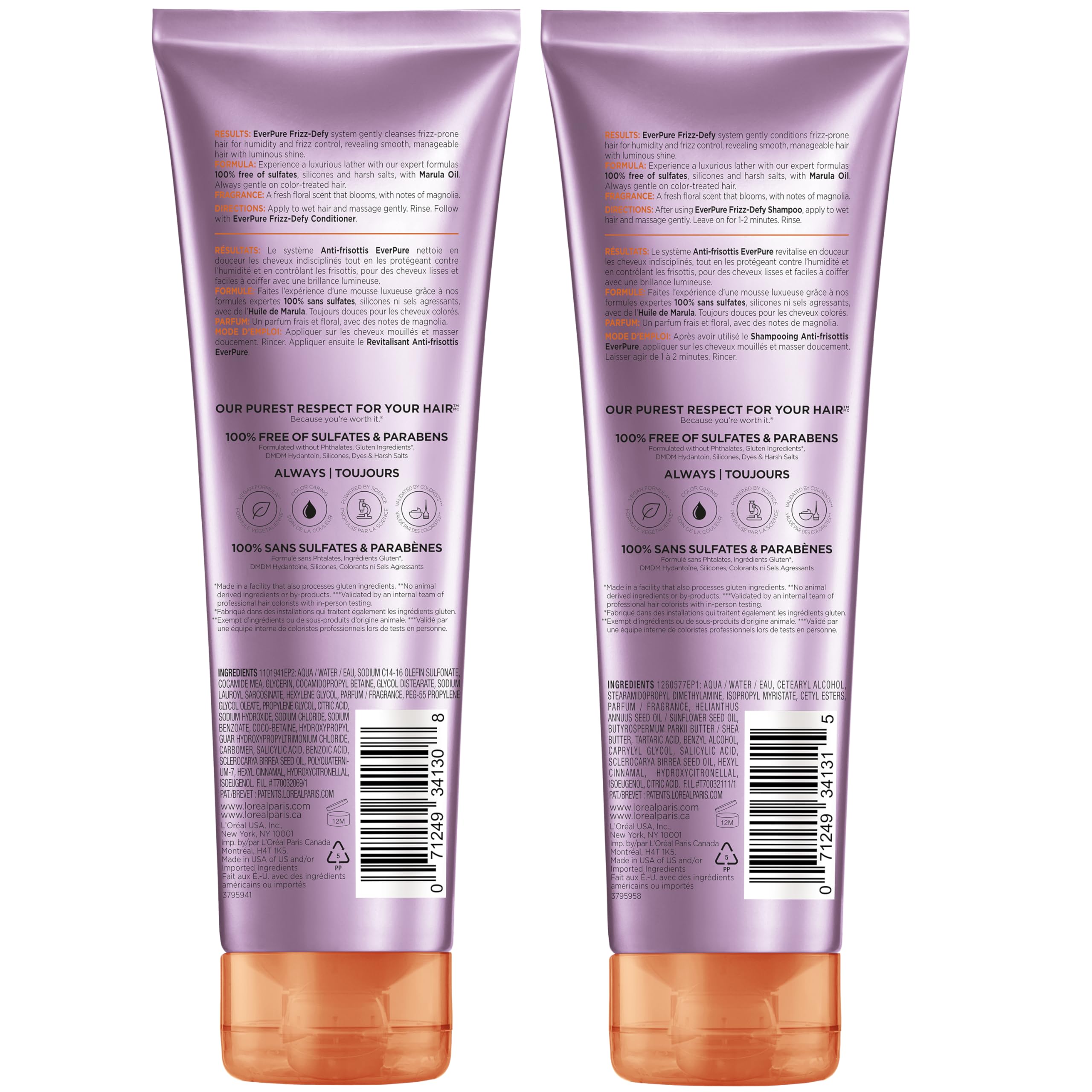 Frizz Defy packaging featuring Magnolia fragrance notes