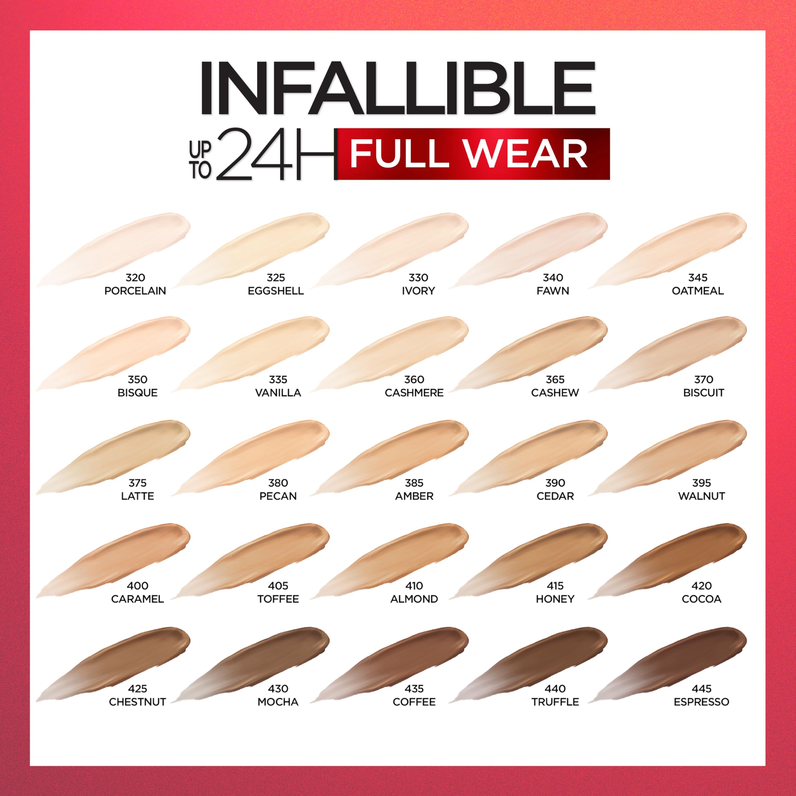 L'Oreal Paris Full Wear Concealer offers 25 shades for contour and highlight options.