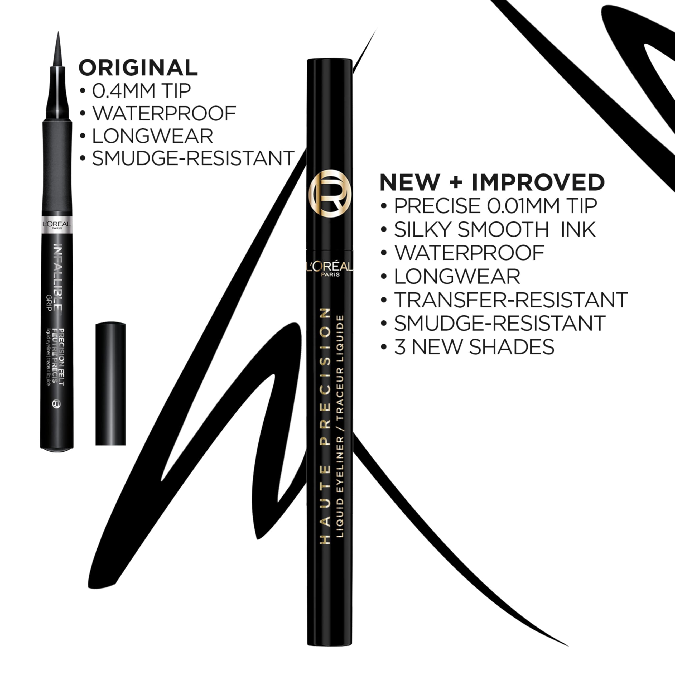 Smudge-proof finish remains intact during activities with Haute Precision eyeliner.