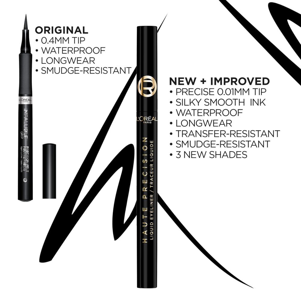 Smudge-proof finish remains intact during activities with Haute Precision eyeliner.