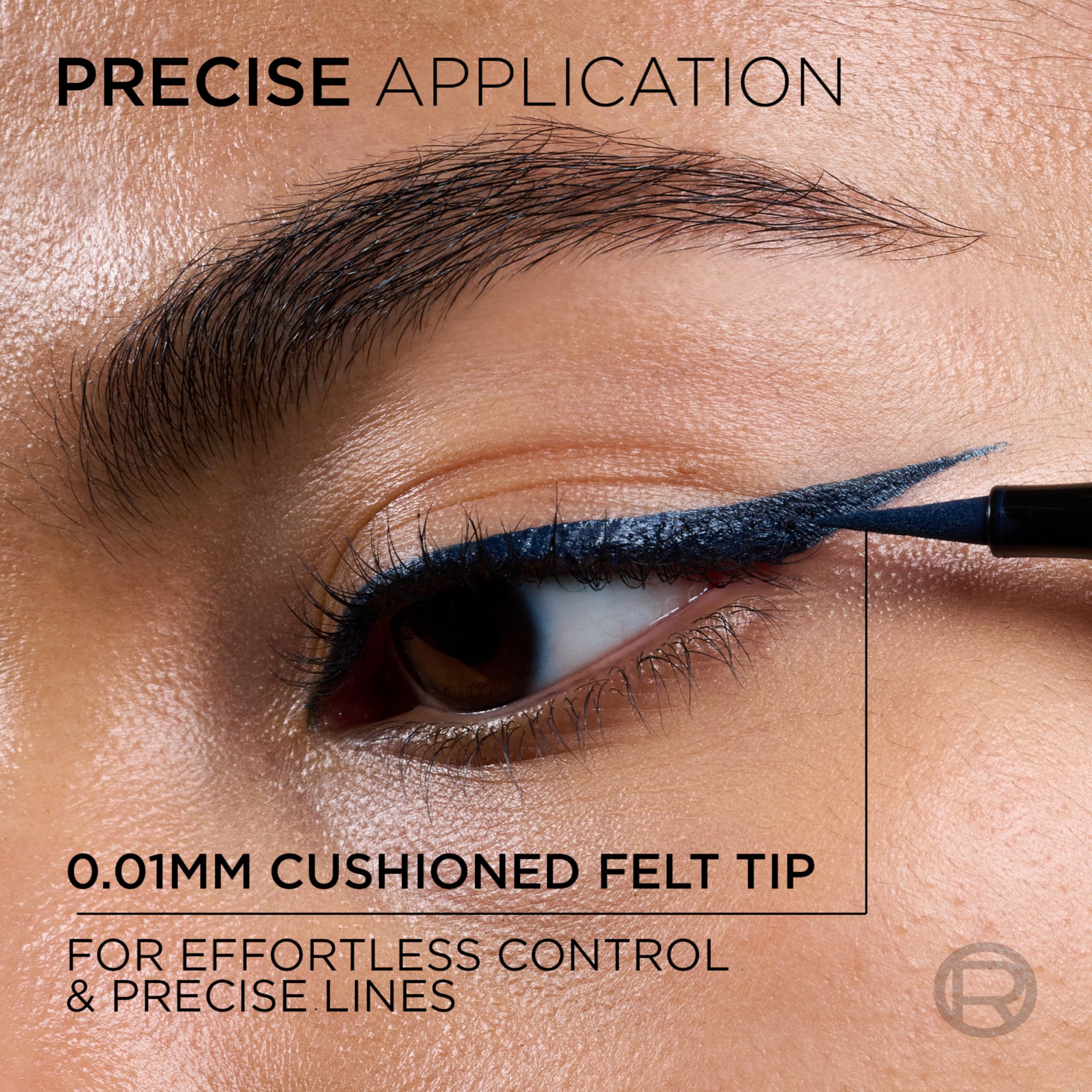 L'Oreal Paris Haute Precision ink swatch showing silky, smooth color.