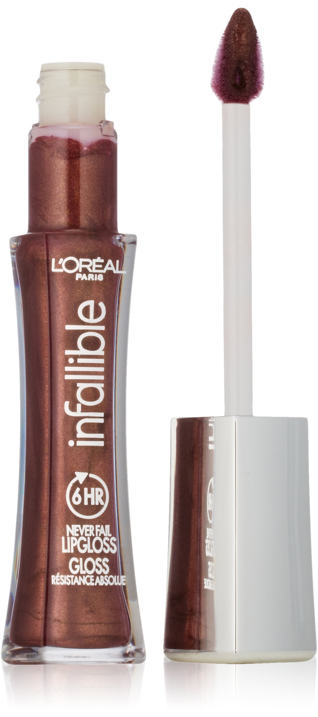 L'Oreal Paris Infallible 8HR Pro Gloss Raisin bottle shows long-lasting color and glossy shine.