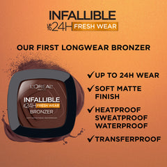L’Oréal Paris Infallible bronzer compact closeup for transfer-proof application