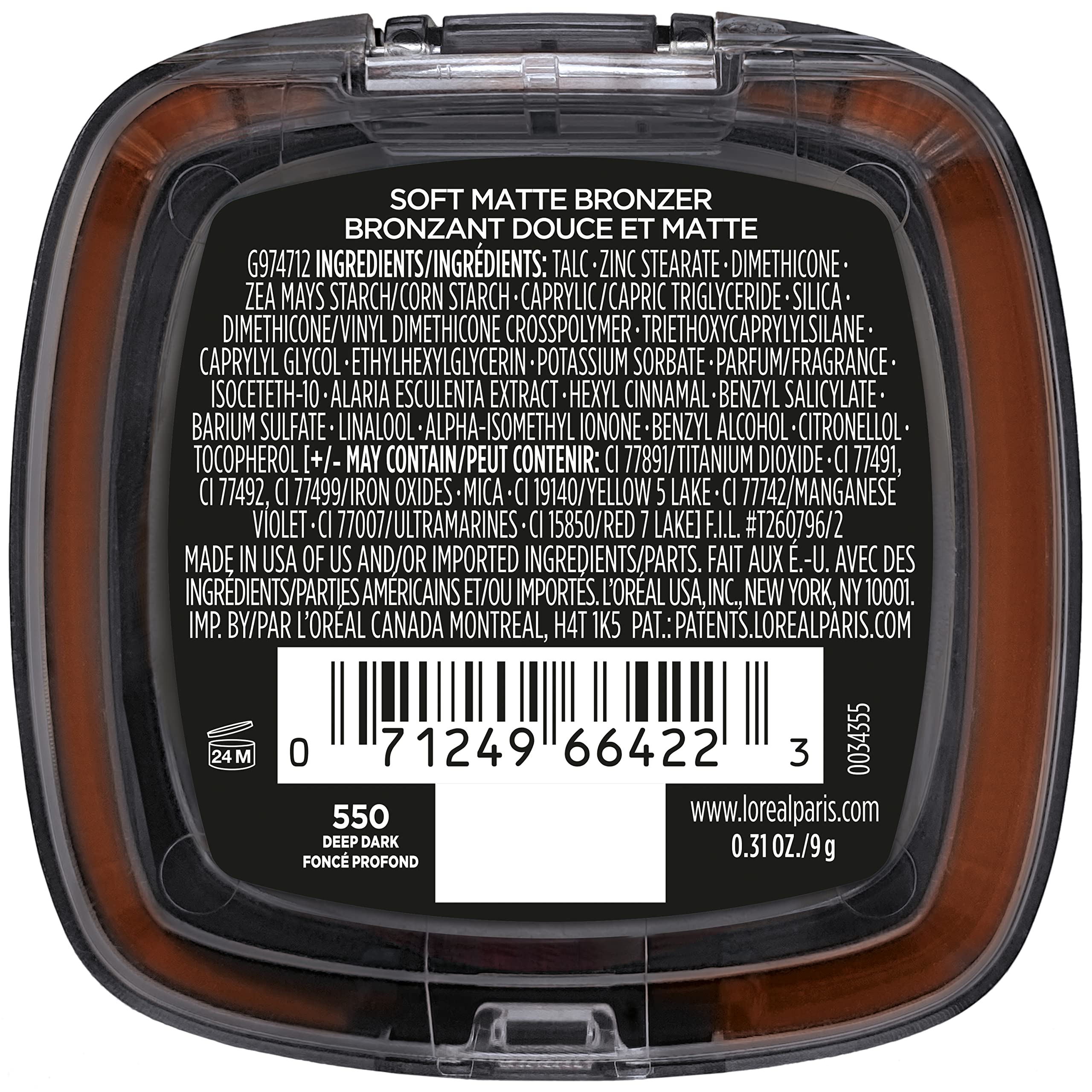 L'Oréal Paris Infallible Bronzer packaging hero shot highlights long wear