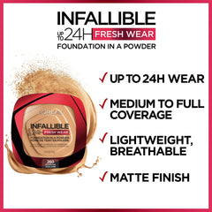 Application step highlighting easy, smooth blending with the powder.
