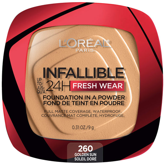 L Oreal Paris Infallible Fresh Wear powder Golden Sun compact with all day matte coverage
