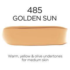 Shade 485 Golden Sun warms the complexion with a golden undertone