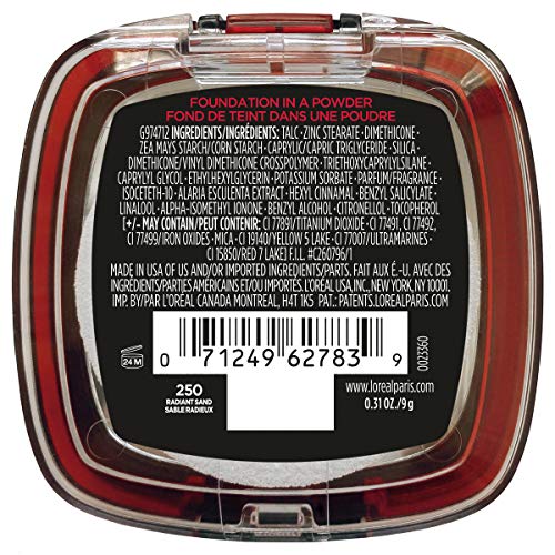 Texture close-up of L'Oreal Paris Infallible Fresh Wear powder showing weightless formula.