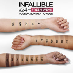 L'Oreal Paris Infallible Fresh Wear Powder shows up to 24-hour wear potential.