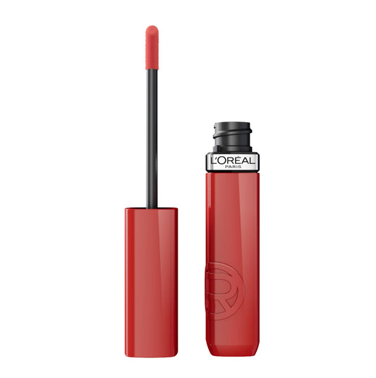 L'Oreal Paris Infallible Lacque Resistance lipstick bottle with lacquer-like shine.