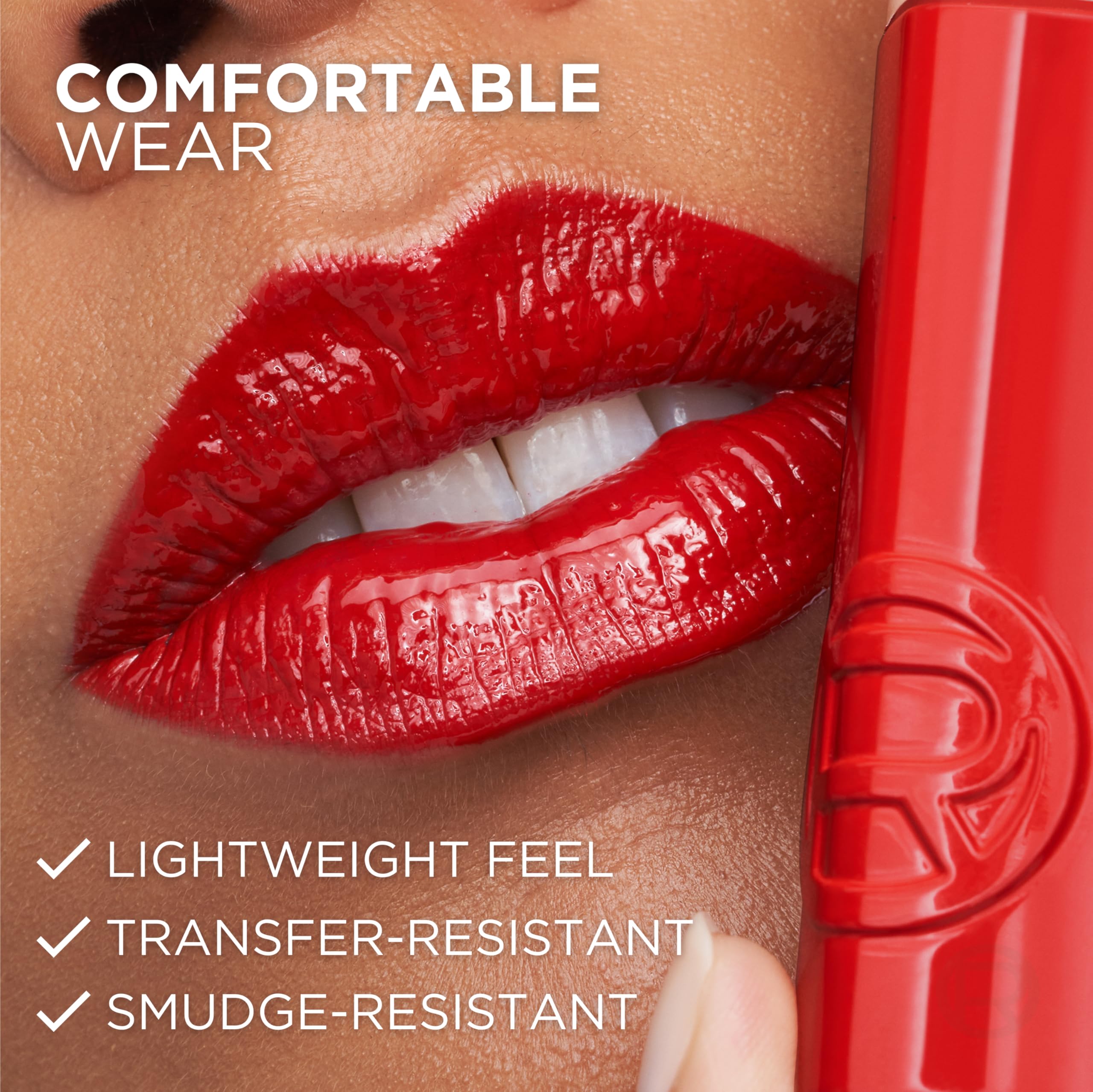 L'Oreal Paris Infallible Lacque Resistance transfer-proof lipwear on lips swatch.