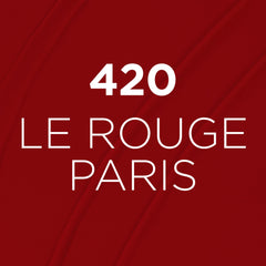 Shade 420 Le Rouge Paris offers a bold everyday tone for day-to-night looks.