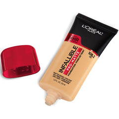 L'Oreal Paris Infallible Pro-Matte Foundation brush blending for seamless finish.