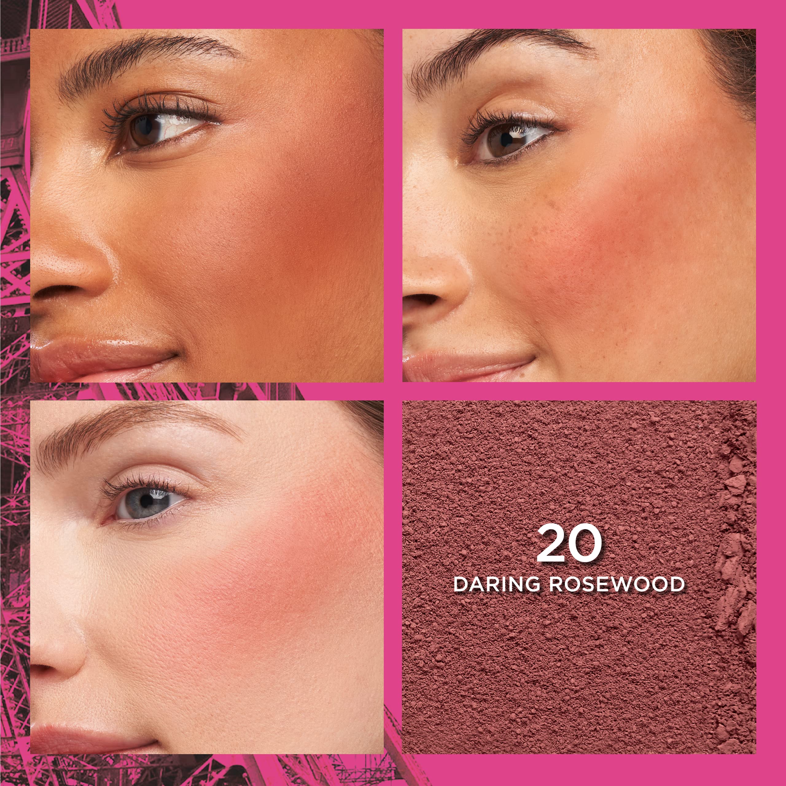 L'Oreal Paris Infallible Soft Matte Blush brush application showing buildable color