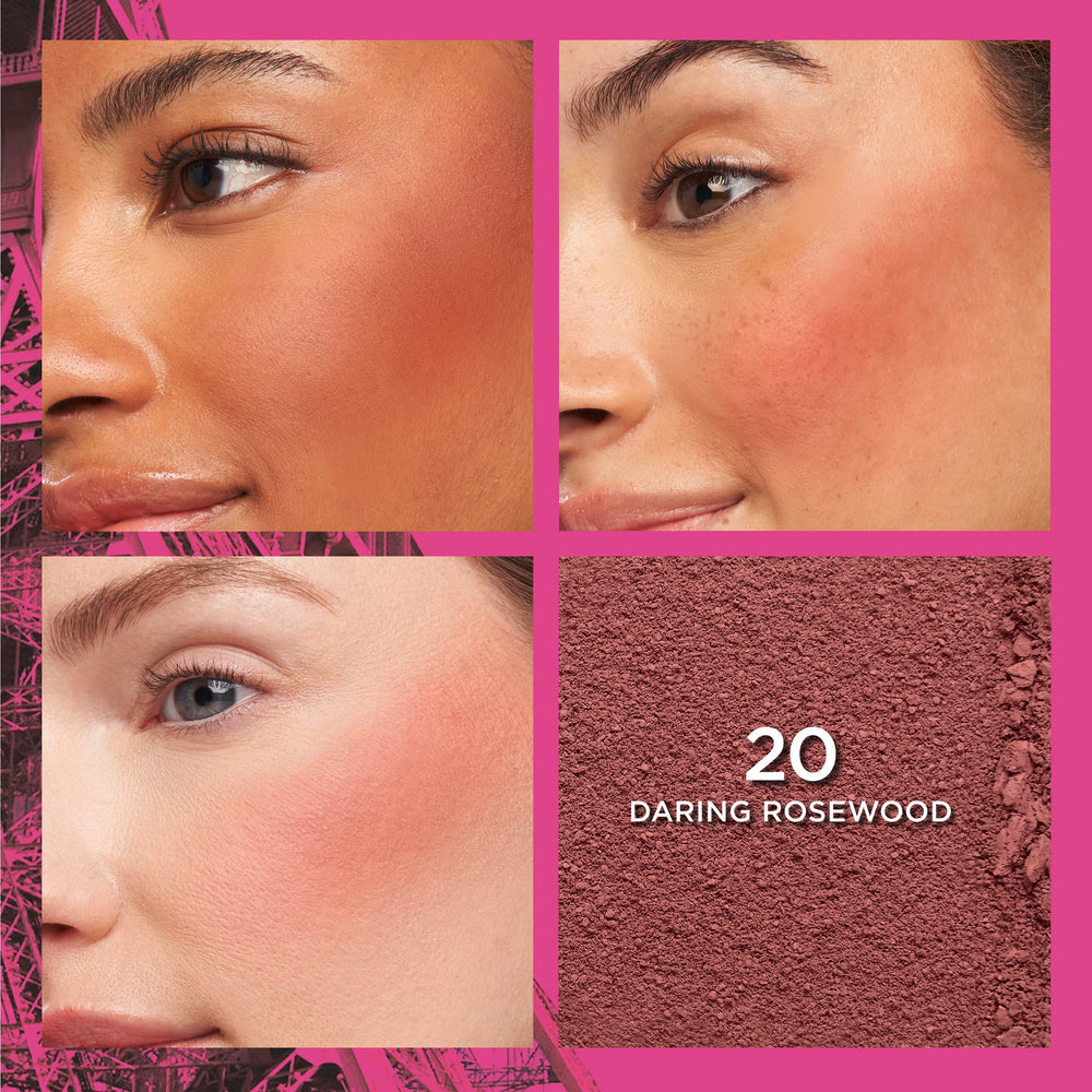 L'Oreal Paris Infallible Soft Matte Blush brush application showing buildable color