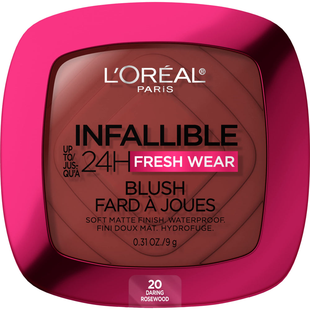 L'Oreal Paris Infallible Soft Matte Blush compact close-up in Rosewood 20 for long-lasting color