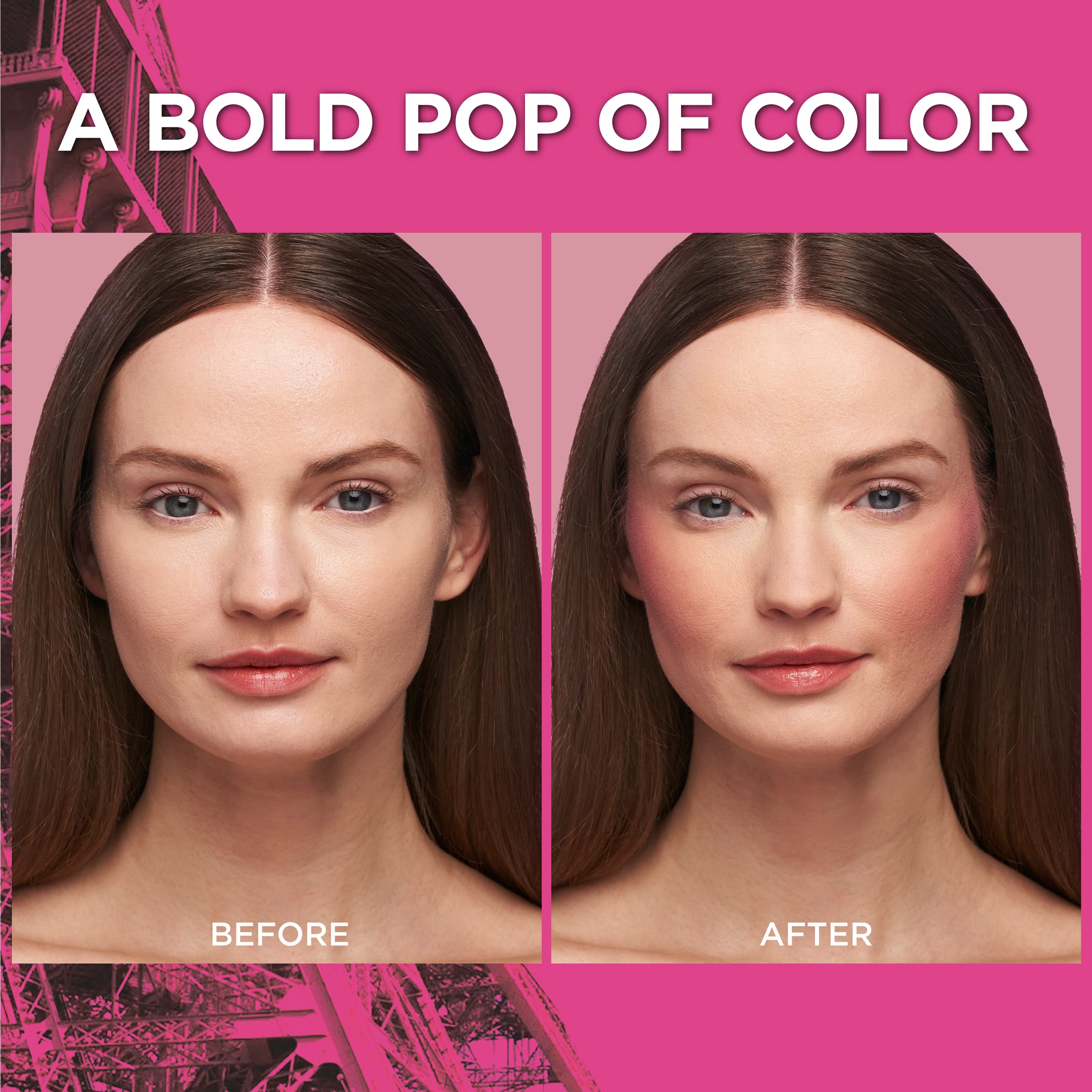 L’Oréal Paris Infallible Soft Matte Blush on-cheeks swatches shows buildable color intensity.