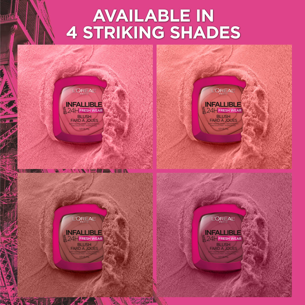 L'Oreal Paris Infallible Soft Matte Blush packaging shown for travel-ready touch-ups
