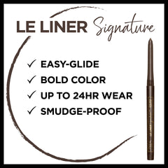 L'Oreal Paris Le Liner Signature waterproof, smudge-resistant formula preserves definition.