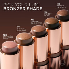 L'Oreal Paris Lumi Bronze Le Stick Soleil satin bronze finish adds dimension.