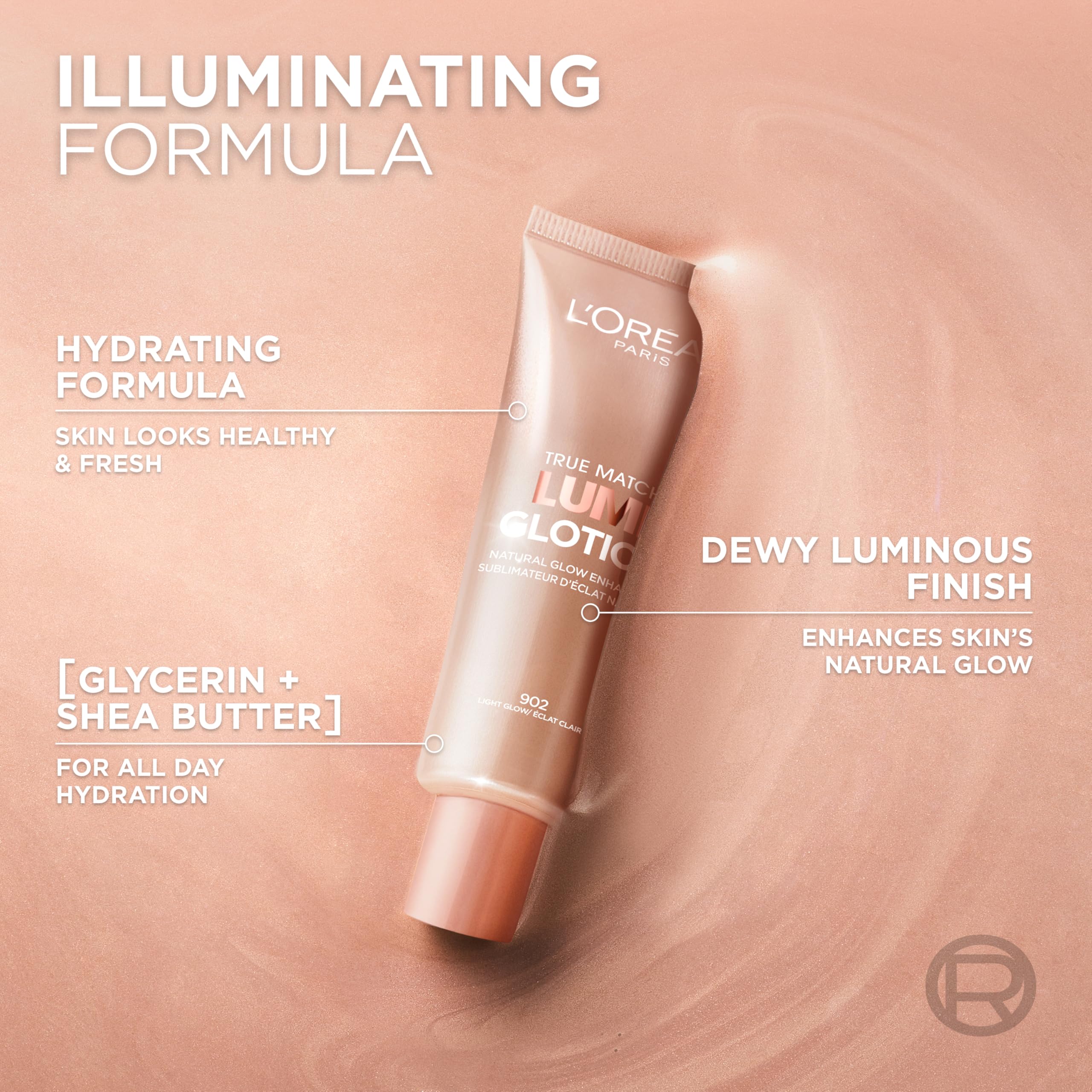 L'Oreal Paris Lumi Glotion on the body provides gentle radiance.