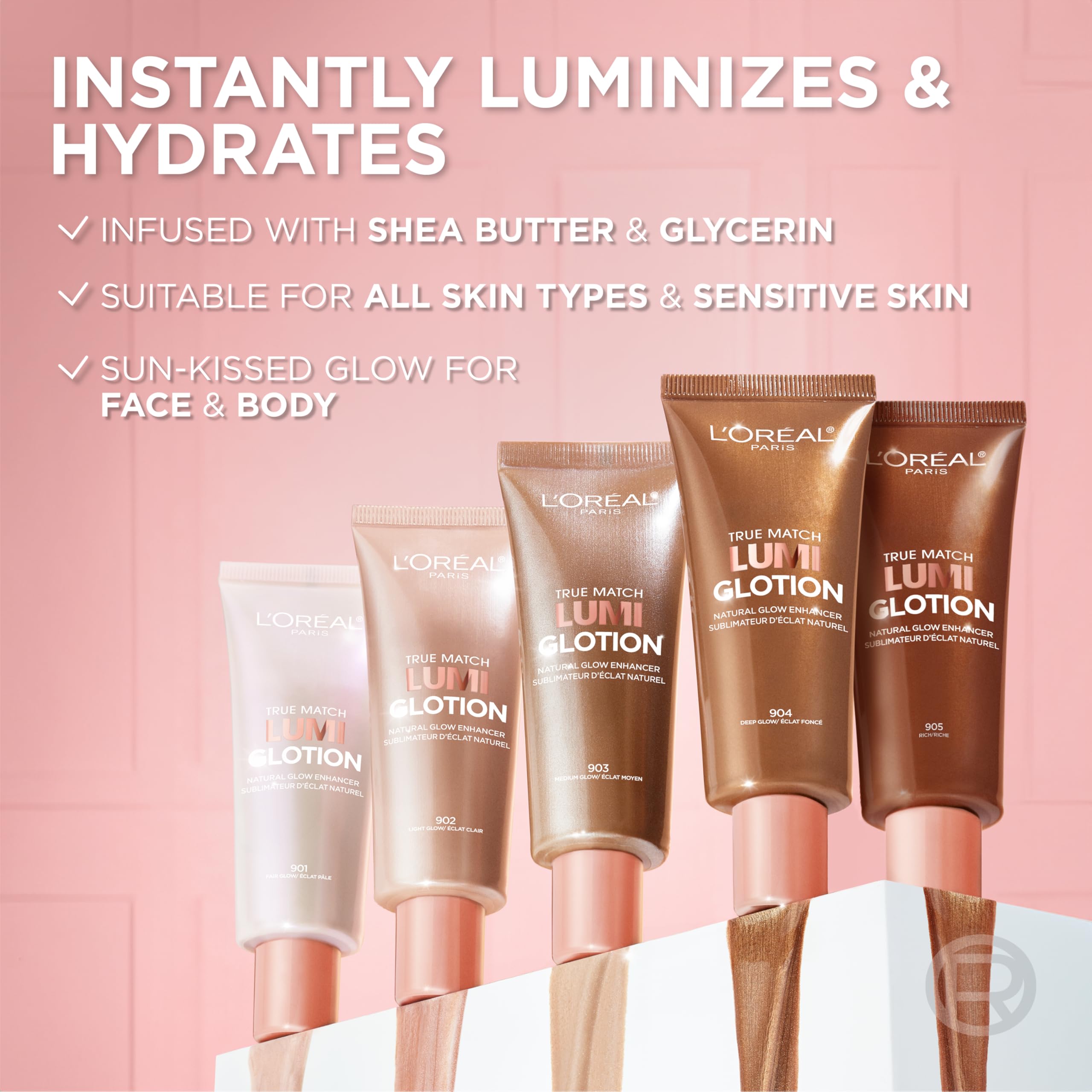 L'Oreal Paris Lumi Glotion under foundation blends for glow.