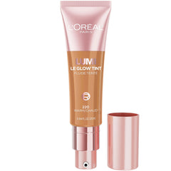 L'Oreal Paris Lumi Le Glow Skin Tint bottle close-up showing lightweight, breathable coverage
