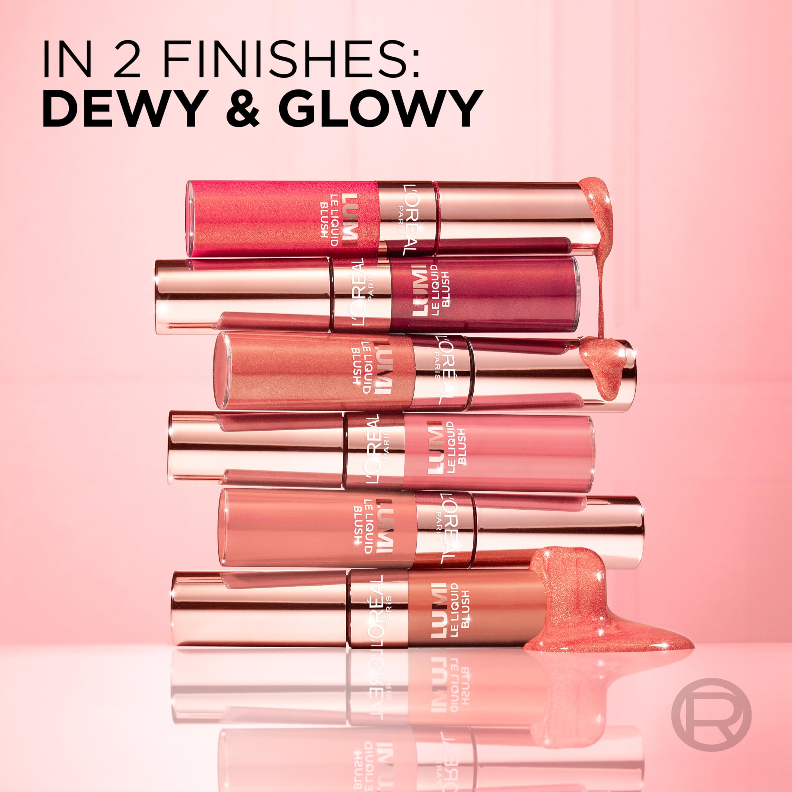 L'Oreal Paris Lumi Le Liquid Blush glow finish catches light beautifully.