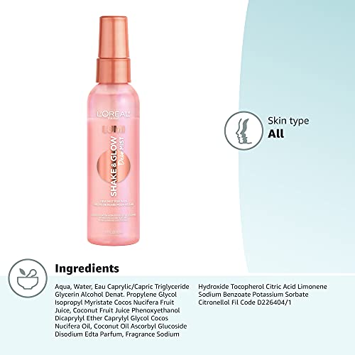 L'Oreal Paris LUMI on skin showing mid-day refresh and hydration.