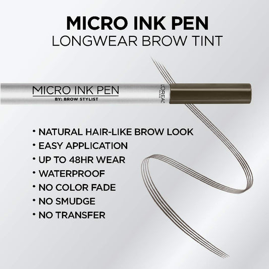 L'Oreal Paris Micro Ink Pen Brow Stylist longwear tip for up to 48 hours