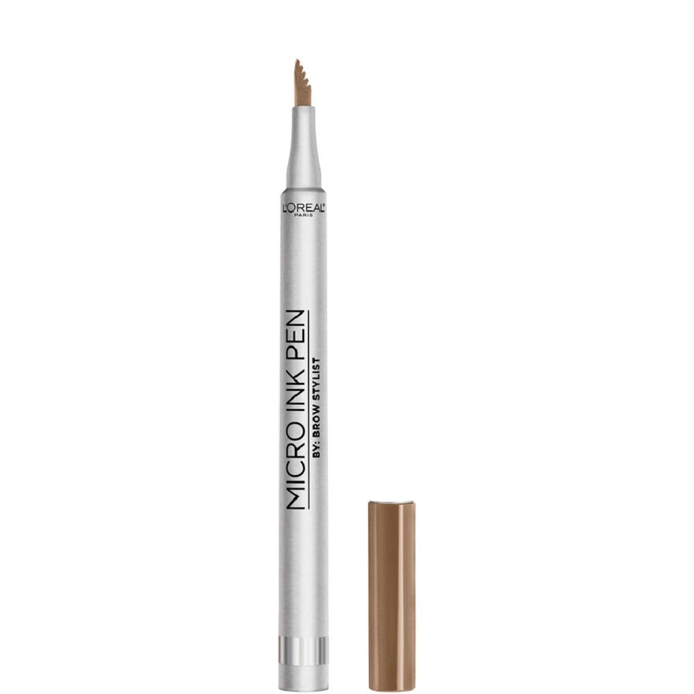L'Oreal Paris Micro Ink Pen Brow Stylist packaging highlights a sleek on-the-go design