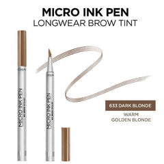 L'Oreal Paris Micro Ink Pen dark blonde shade blends naturally with lighter brows