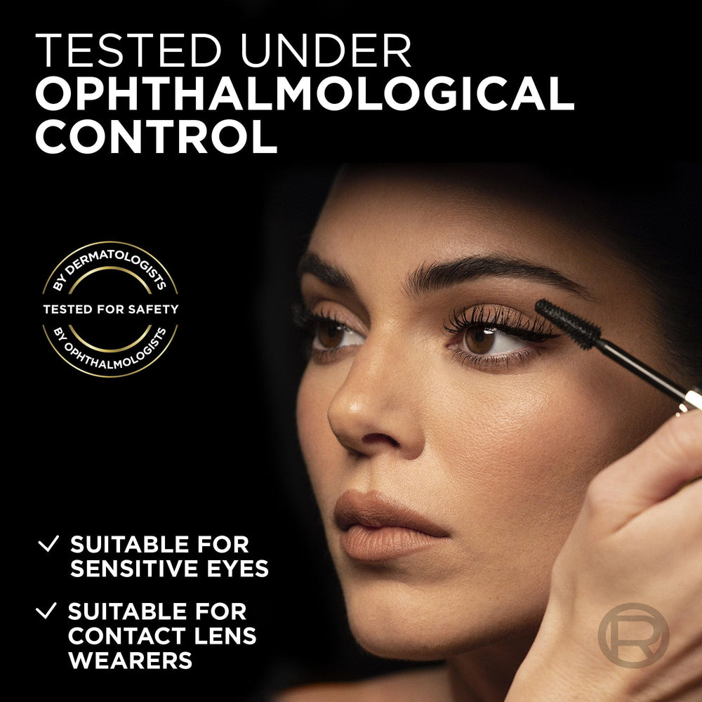 L'Oreal Paris Panorama Mascara on eye demonstrates longwear and definition.