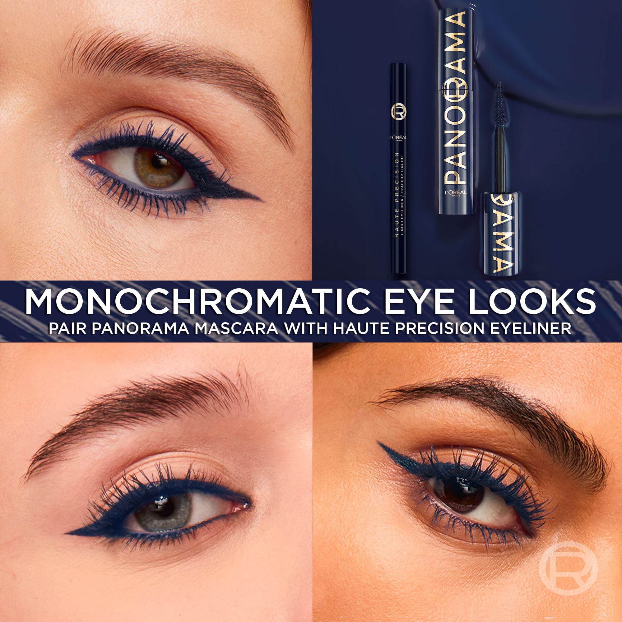 L'Oreal Paris Panorama Mascara smudge-resistant formula on lashes
