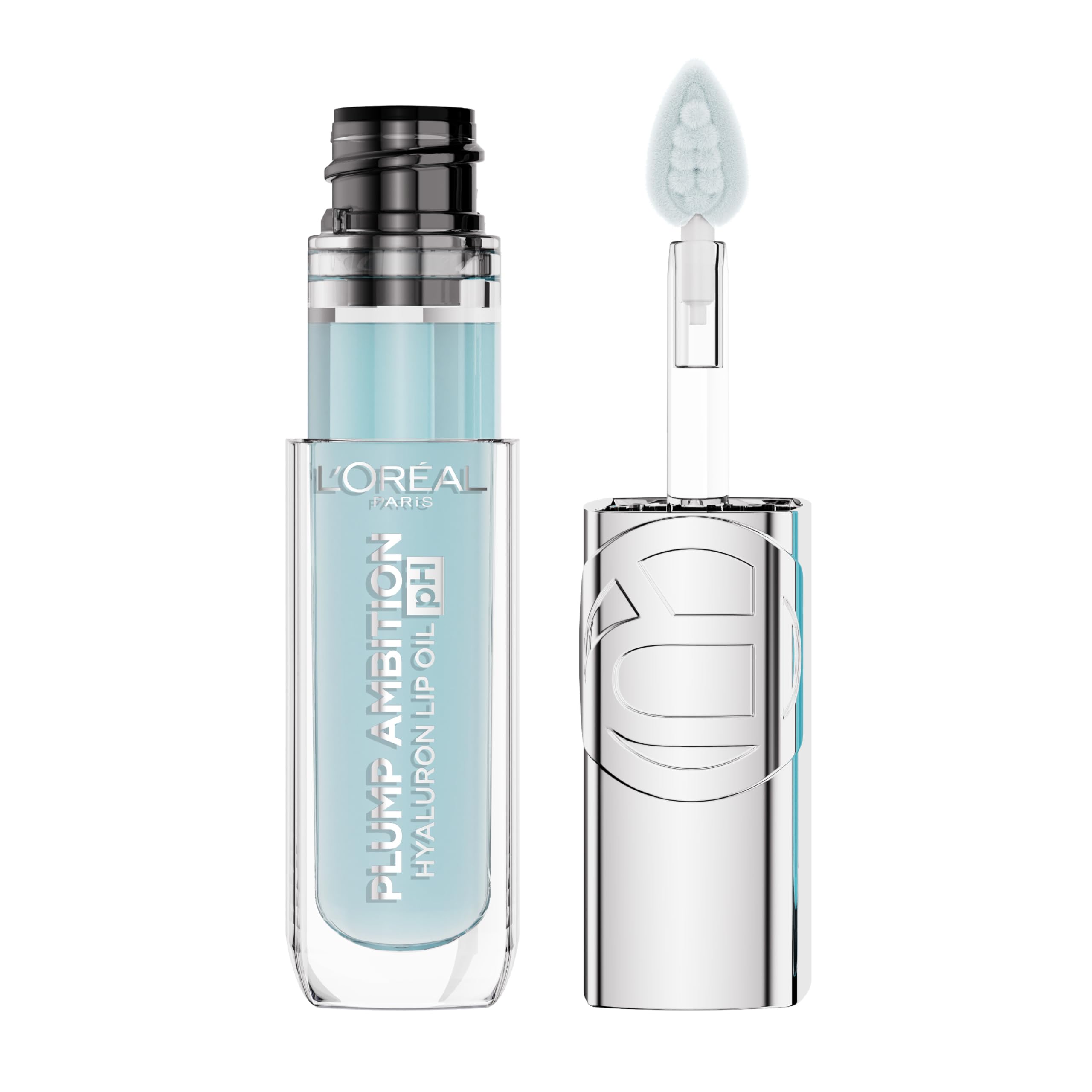 L'Oreal Paris Plump Ambition lip oil bottle front showing color shifting hydration