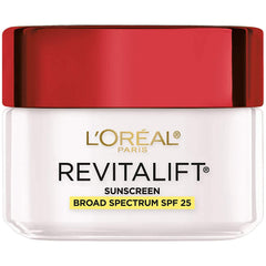 L'Oreal Paris Revitalift day moisturizer bottle showing SPF 25 protection for daily use