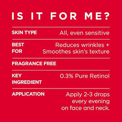 All skin types friendly Revitalift LZR serum packaging