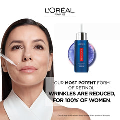Fragrance-free formula badge on Revitalift LZR night serum packaging