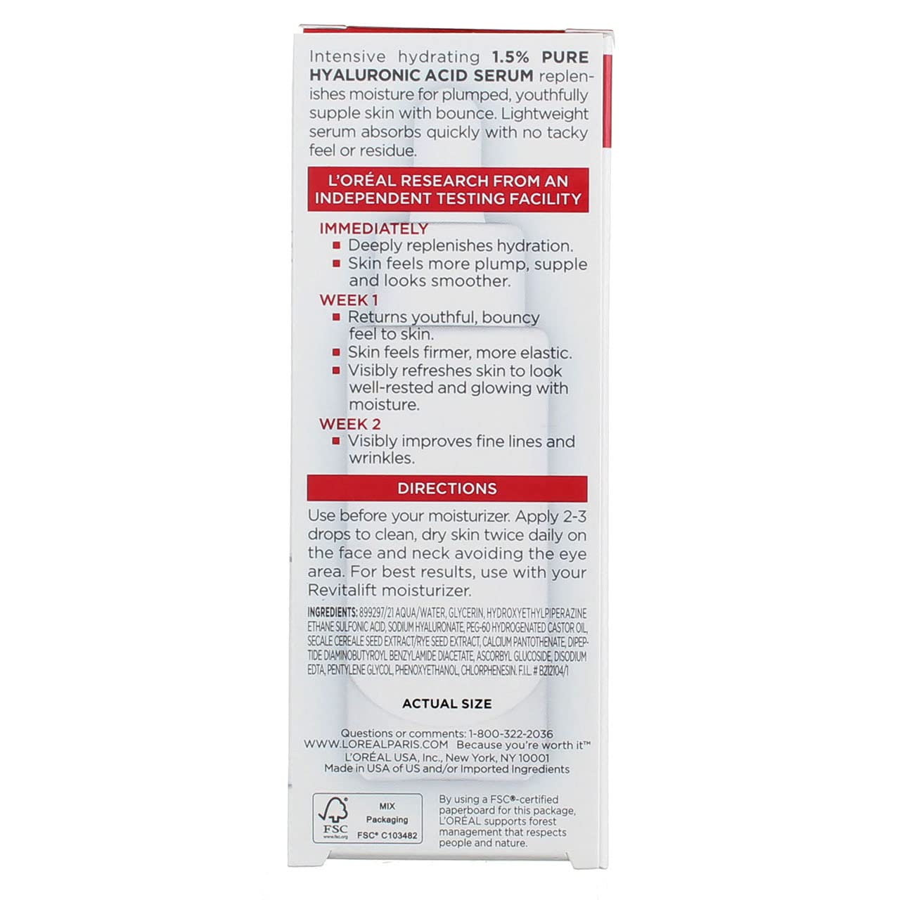 RevitaLift serum smoothing action on skin surface and depth