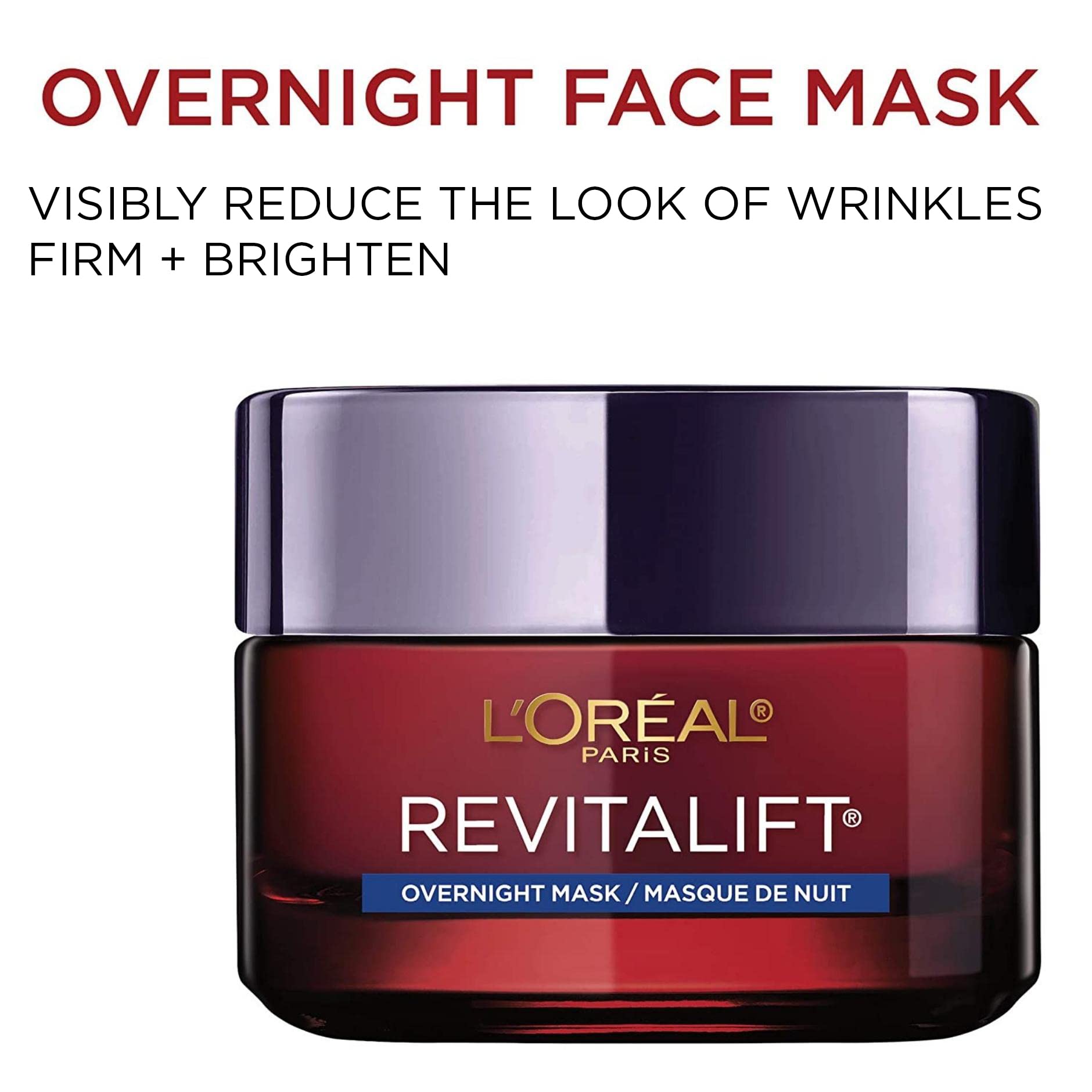 Applying L'Oreal Paris Revitalift triple power overnight mask before bed for smooth distribution.