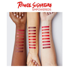 L’Oréal Paris Rouge Signature Matte Lip Stain shade range from reds to nudes and plums.