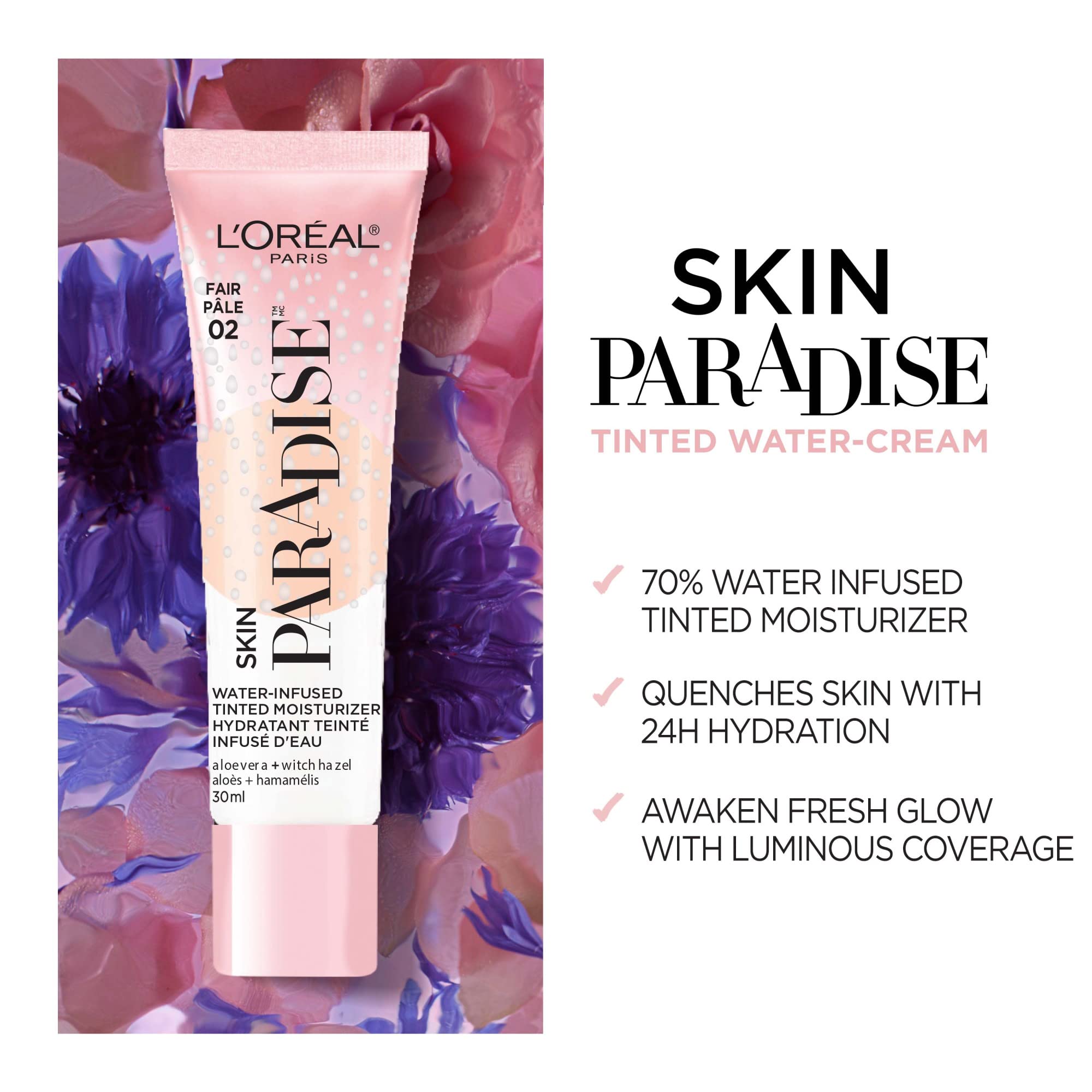 L'Oreal Paris Skin Paradise swatches on arm show natural coverage across 12