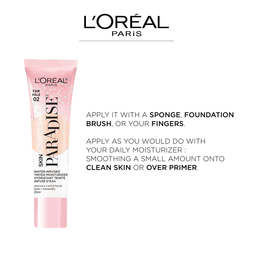 L'Oreal Paris Skin Paradise texture closeup highlights water-based breathable finish