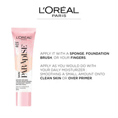 L'Oreal Paris Skin Paradise texture closeup highlights water-based breathable finish