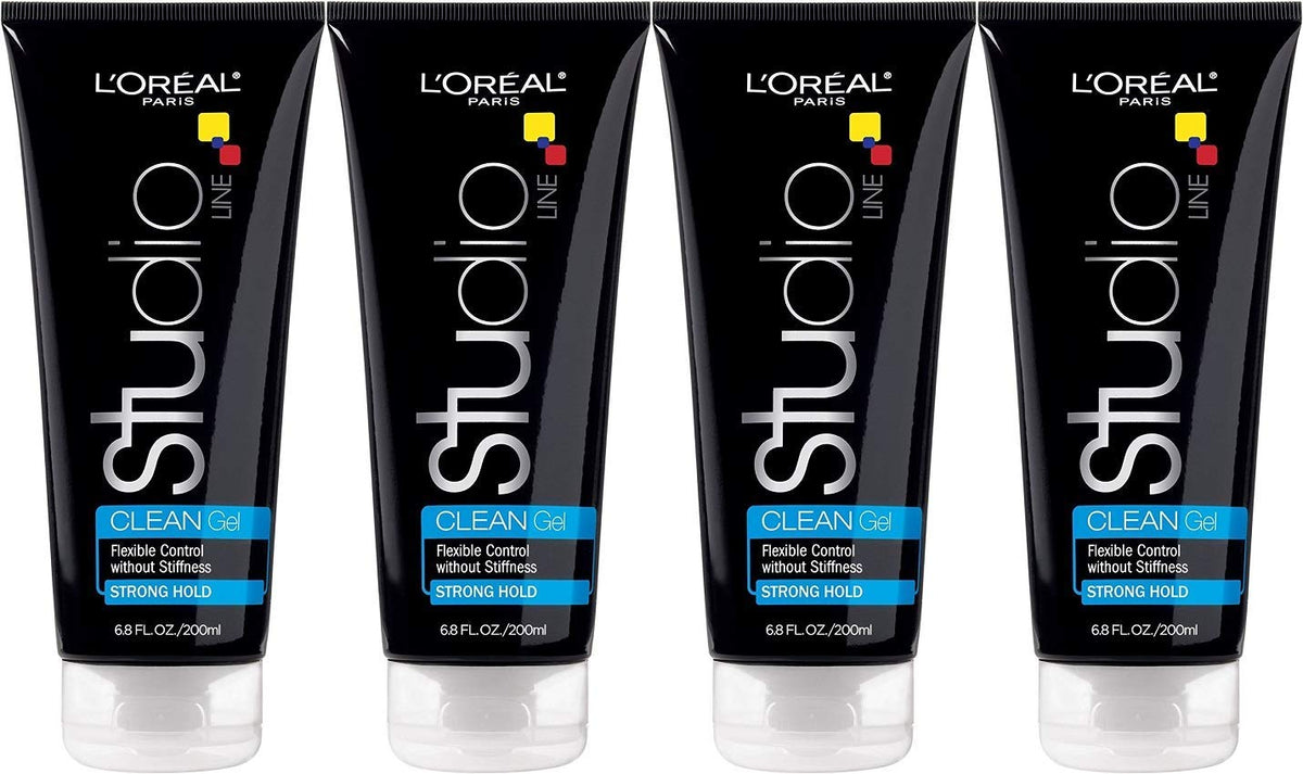 L'Oreal Paris Studio Line Clear Minded Clean Gel shows sculpted definition for brushable, long-lasting style.