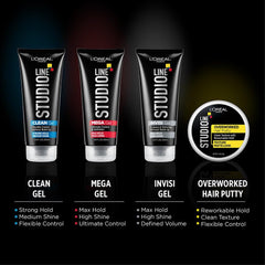 L'Oreal Paris Invisi Gel six-pack display emphasizing value and hold