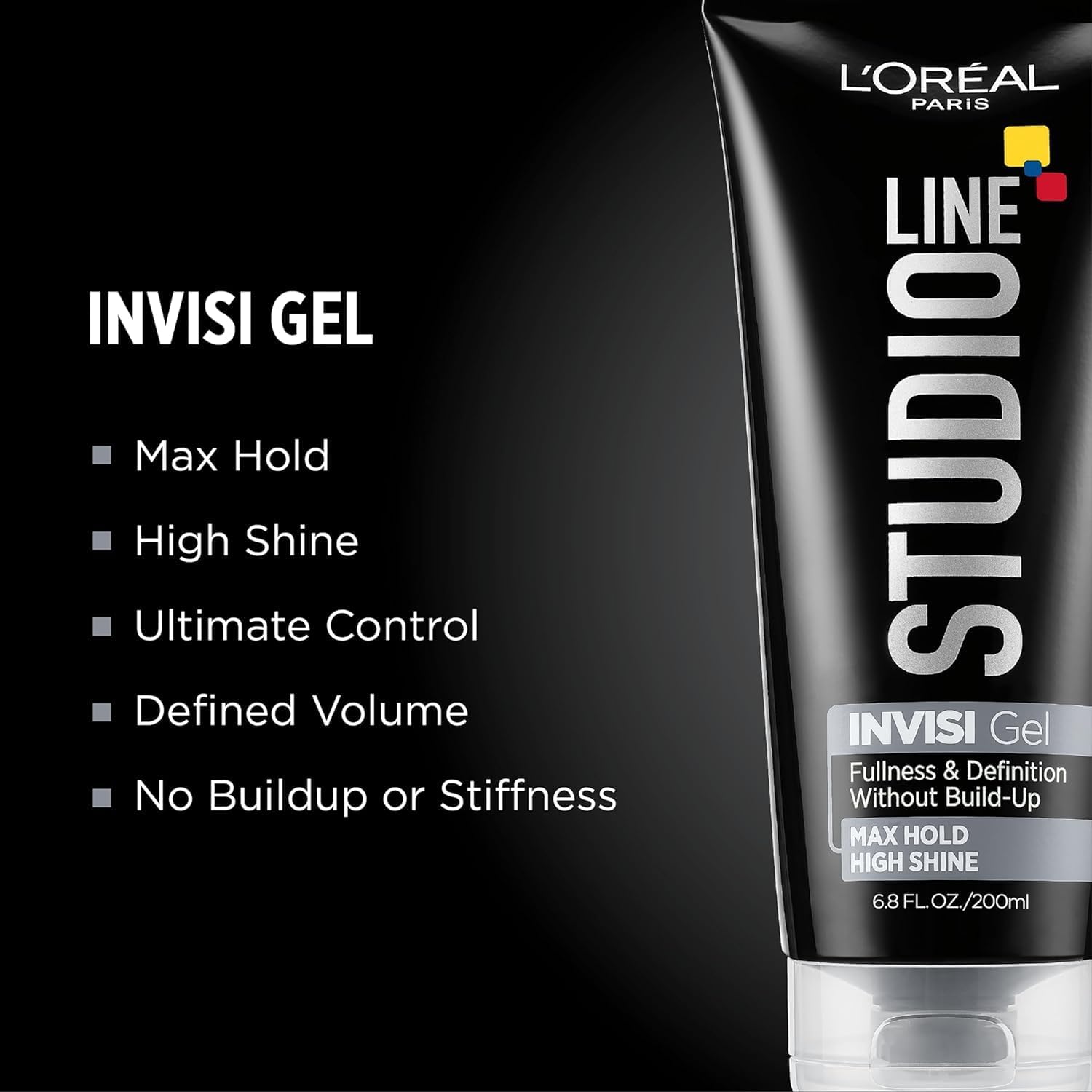 L'Oreal Paris Studio Line Invisi Gel on display with styling tools