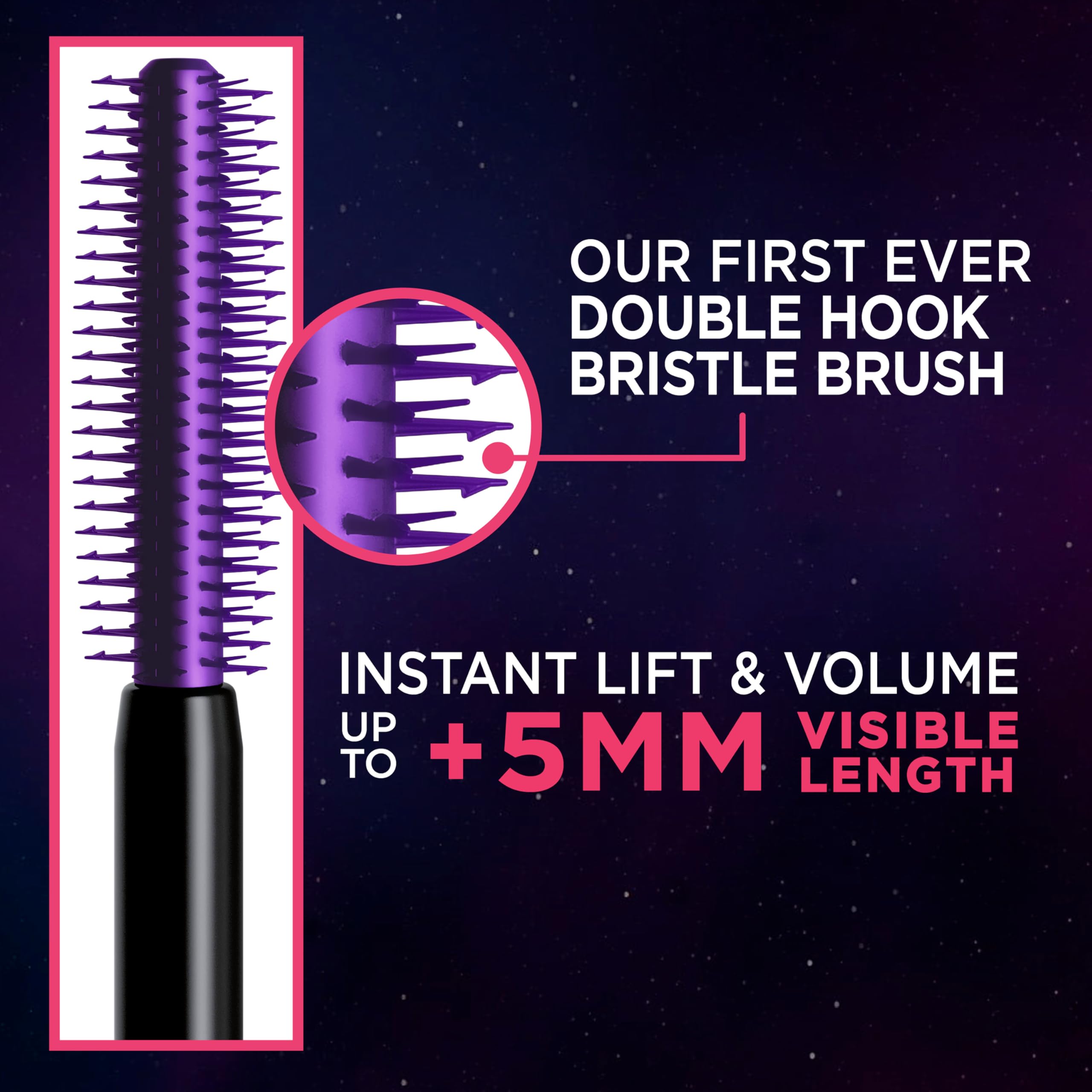 Close-up of the double-hook brush for lifted lashes