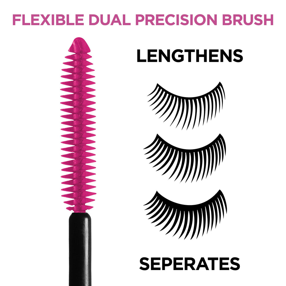 Close-up of lashes with Telescopic mascara showing length and definition.